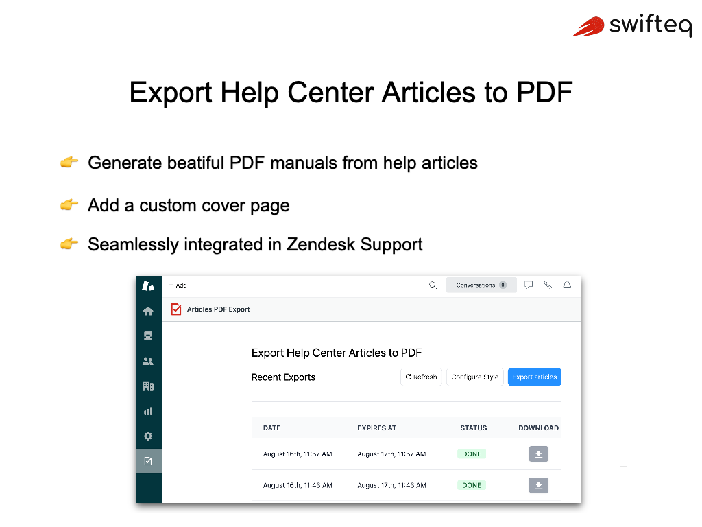 Articles PDF Export screenshot 1